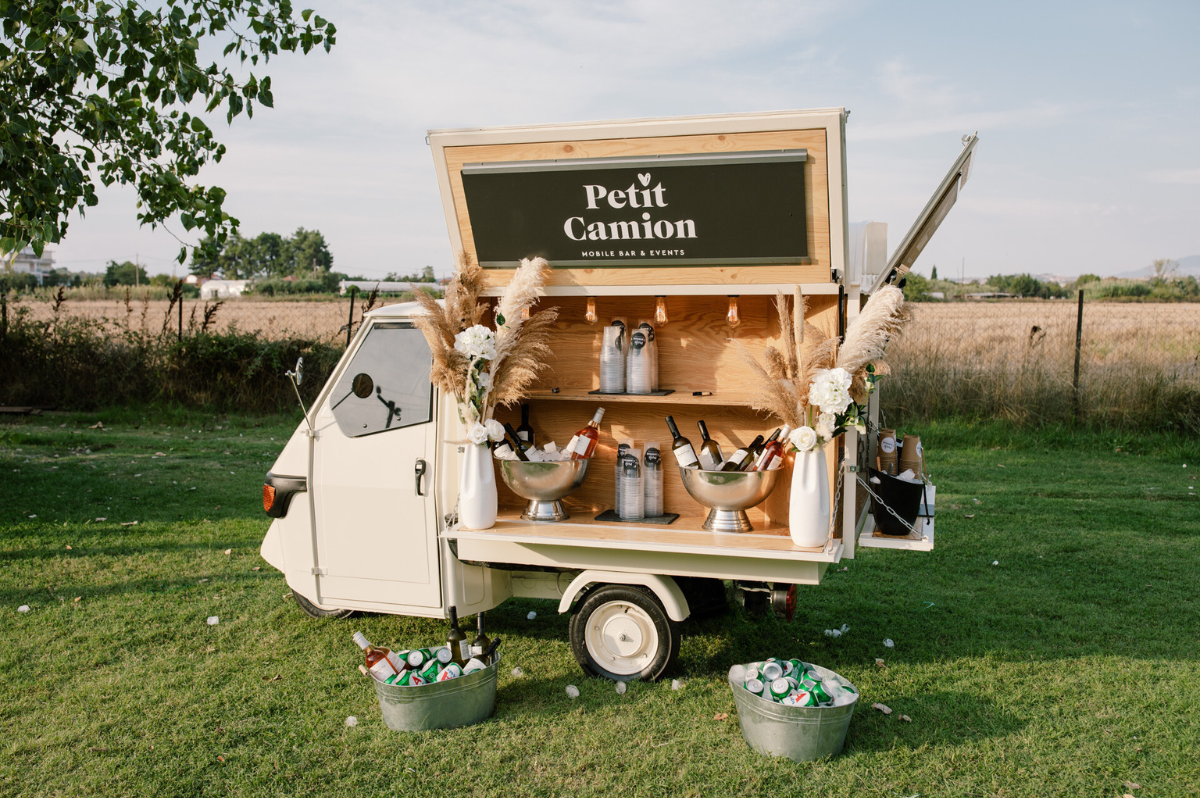 Summer Wedding with Van and Catering at the church’s courtyard